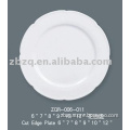magnesia porcelain 6" 7" 8" 9" 10" 12" cut edge plate
